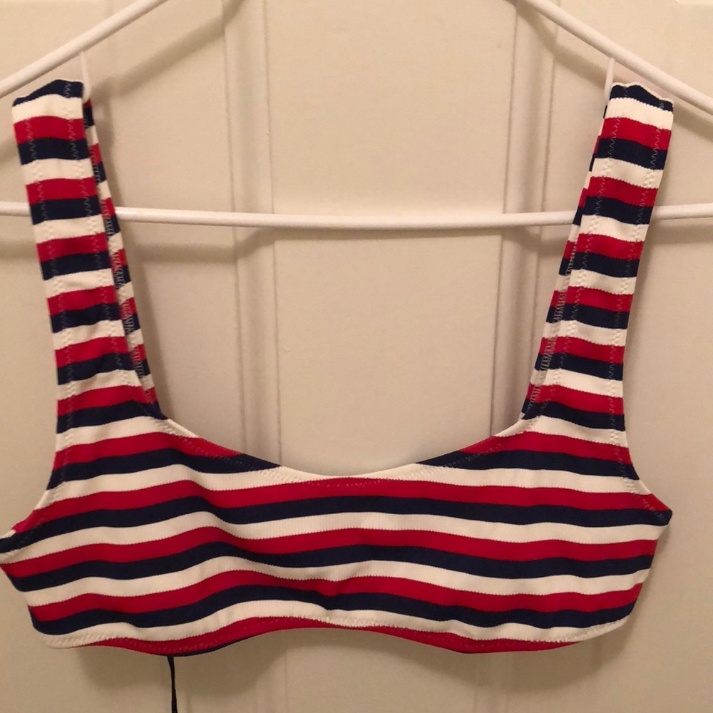 Solid & Striped Bikini Bra Top Large New USA